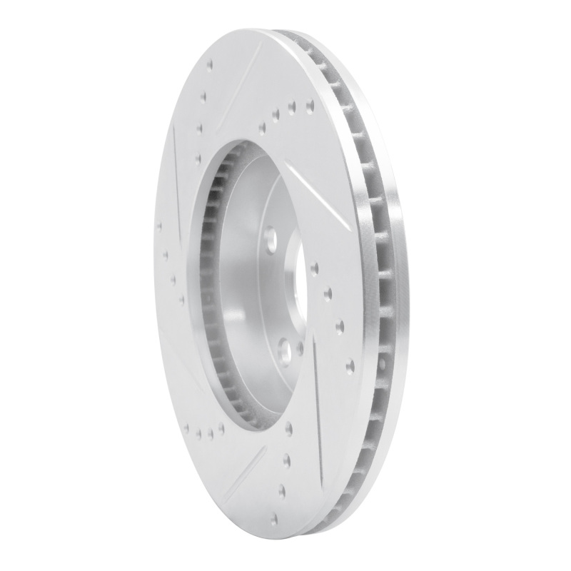 Toyota RAV4 Brake Rotor (1) - Front Right - R1 Concepts - Drilled & Slotted - Silver - `01-`05